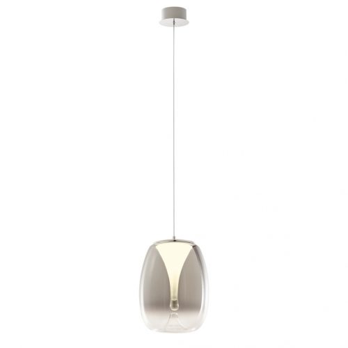 DROP LED függőlámpa, füst színű búrával, 27 cm átmérővel