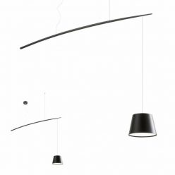 PESCAR modern LED függőlámpa fekete/fekete, 200cm