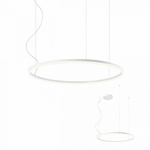 ANILLOS minimál LED csillár matt fehér/opál, 80cm