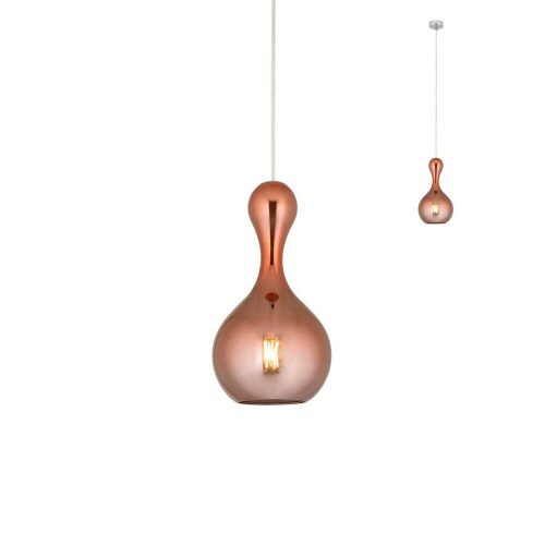 LOB függőlámpa, króm, rose-gold, 18cm