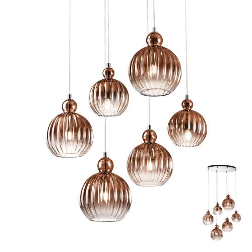 PLUMEN csillár, króm, rose-gold, cm