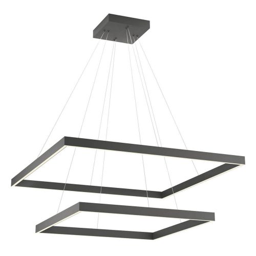 FEBE modern LED csillár, matt fekete,  szögletes, 80 cm/100W/4000K