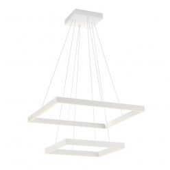   FEBE modern LED csillár, matt fehér,  szögletes, 75W, 4875lm