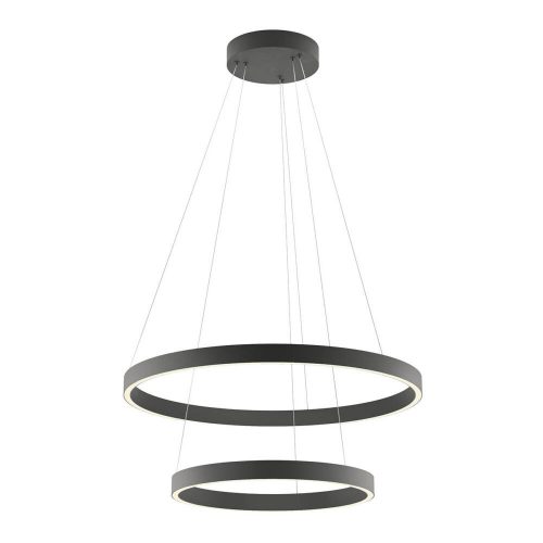 FEBE modern LED függőlámpa, fekete, 60+40 cm átmérő