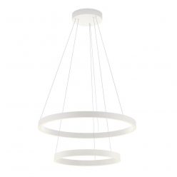   FEBE modern LED függőlámpa, matt fehér, 60 és 40 cm átmérő