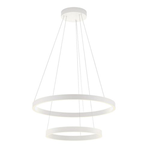 FEBE modern LED függőlámpa, matt fehér, 60 és 40 cm átmérő