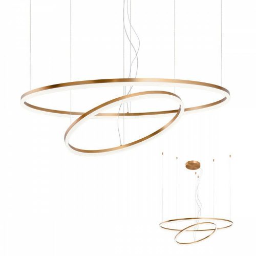 ORBIT minimál LED csillár bronz, 100+ 60 cm, DALI