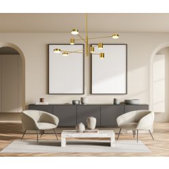 Remdal LED függőlámpa 2700lm, 3000K, réz, 138,8x138,8 cm